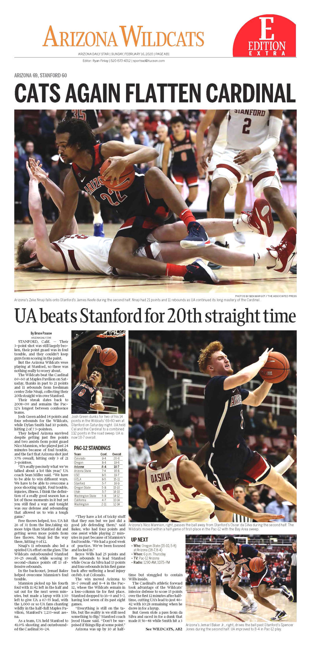 University of Arizona basketball covers, 2020, Stanford